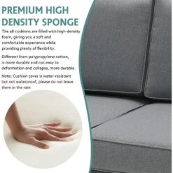 Patio Aluminum Outdoor Loveseat, Patio Sofa Couch Chair With Cushions (Grey) -Sunnydaze Decor Store GUEST 97daaa1e fafd 4d07 aa4c 5b4294ee214c 1