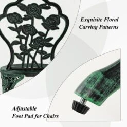 Tangkula Rose Design Bistro Set Antique Aluminum Bench Patio Garden Chair For Outdoor Green 12 Tangkula Rose Design Bistro Set Antique Aluminum Bench Patio Garden Chair For Outdoor Green -Sunnydaze Decor Store GUEST 9968d78f efbc 44b5 a27f 1a5e23e03984
