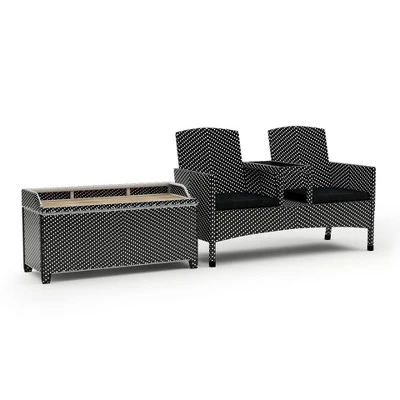 2pc Maksville Aluminum Patio Loveseat & Storage Bench - MiBasics 6 2pc Maksville Aluminum Patio Loveseat & Storage Bench - MiBasics - Image 6