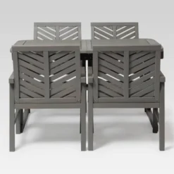 5pc Slatted Extendable Acacia Wood Patio Dining Set - Saracina Home -Sunnydaze Decor Store GUEST 99bbc339 5382 45b6 9821 1dac64db2b81