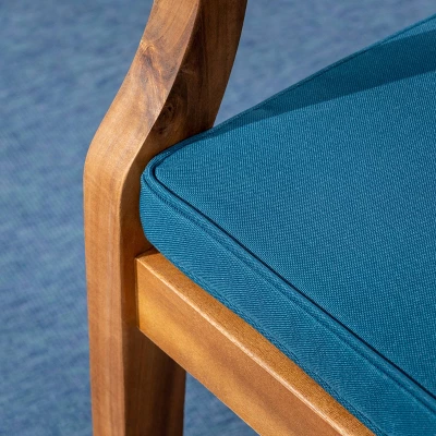 Llando 7-pc Acacia Wood Dining Set - Teak/Blue - Christopher Knight Home 3 Llando 7-pc Acacia Wood Dining Set - Teak/Blue - Christopher Knight Home - Image 3