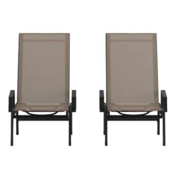 Emma And Oliver Set Of 2 Textilene Adjustable 5 Position Patio Chaise Lounge With Armrests And Metal Frame 24 Emma And Oliver Set Of 2 Textilene Adjustable 5 Position Patio Chaise Lounge With Armrests And Metal Frame -Sunnydaze Decor Store GUEST 9b23317e c63f 4ca2 8807 5a145b255980