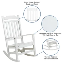 Merrick Lane Poly Resin Indoor/Outdoor Rocking Chair With Side Table -Sunnydaze Decor Store GUEST 9b7f8fc8 63fd 4fe8 9684 bcfc39072101