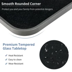 Costway Patio Folding Square Dining Table Aluminum Frame Tempered Glass Top -Sunnydaze Decor Store GUEST 9bb6b1e7 24f1 457d 8b77 a43496fbff0e