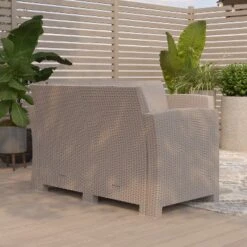 Merrick Lane Outdoor Furniture Resin Loveseat Faux Rattan Wicker Pattern 2-Seat Loveseat With All-Weather Cushions -Sunnydaze Decor Store GUEST 9c004a65 b69c 4ecb 9db7 c948ff7bf5d2