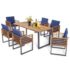 Costway 7pcs Patio Acacia Wood Dining Chair & Table Set Heavy-Duty Space-Saving Outdoor 16 Costway 7pcs Patio Acacia Wood Dining Chair & Table Set Heavy-Duty Space-Saving Outdoor -Sunnydaze Decor Store GUEST 9cbf4998 6e9a 448a a7f6 cb05a40d160a
