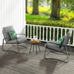 Costway 3pcs Patio Bistro Conversation Set DPC Tabletop Metal Cushioned Chairs Outdoor -Sunnydaze Decor Store GUEST 9d02955d 5230 4499 897a 568209a14eb4
