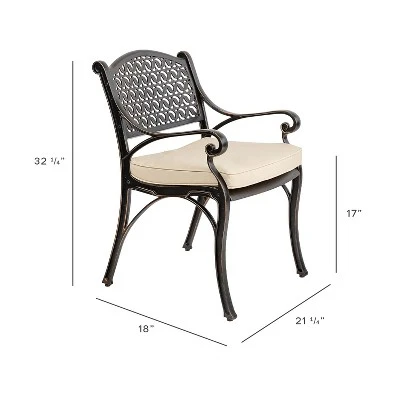 Kinger Home 2-Piece Outdoor Patio Chairs Set For 2, Cast Aluminum Patio Furniture Chairs With Cushions 5 Kinger Home 2-Piece Outdoor Patio Chairs Set For 2, Cast Aluminum Patio Furniture Chairs With Cushions - Image 5