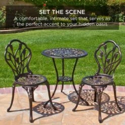 Best Choice Products 3-Piece Cast Aluminum Patio Bistro Furniture Set W/ Antique Finish 13 Best Choice Products 3-Piece Cast Aluminum Patio Bistro Furniture Set W/ Antique Finish -Sunnydaze Decor Store GUEST 9e8d1e7a ff3d 499b 9aa8 d4a4d594b2e3