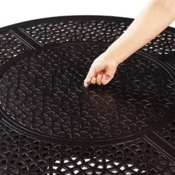 5pc Set With 44" Round Outdoor Aluminum Fire Pit Table & Four Swivel Rocking Chairs & Wind Blocker Lid - Oakland Living 13 5pc Set With 44" Round Outdoor Aluminum Fire Pit Table & Four Swivel Rocking Chairs & Wind Blocker Lid - Oakland Living -Sunnydaze Decor Store GUEST 9fa2a8be f541 4924 8419 b7d2bbcd93d7