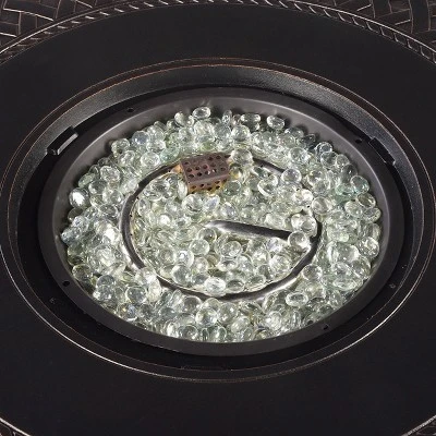 5pc Set With 34" Outdoor Round Aluminum Propane Fire Table & 4 Deep Seating Swivel Rocking Chairs & Lid - Oakland Living 5 5pc Set With 34" Outdoor Round Aluminum Propane Fire Table & 4 Deep Seating Swivel Rocking Chairs & Lid - Oakland Living - Image 5