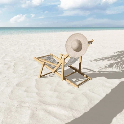 Holli Zollinger Indra Poppy Denim Folding Lounge Chair Gray - Deny Designs 2 Holli Zollinger Indra Poppy Denim Folding Lounge Chair Gray - Deny Designs - Image 2