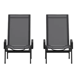 Emma And Oliver Set Of 2 Textilene Adjustable 5 Position Patio Chaise Lounge With Armrests And Metal Frame 23 Emma And Oliver Set Of 2 Textilene Adjustable 5 Position Patio Chaise Lounge With Armrests And Metal Frame -Sunnydaze Decor Store GUEST a046da1d 01e8 4052 8aa0 433de8d41323