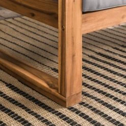 Galia Square Leg Acacia Wood Patio Loveseat With Cushions - Brown - Saracina Home -Sunnydaze Decor Store GUEST a11ad9be a64c 44ca a46e a671dce41fbe