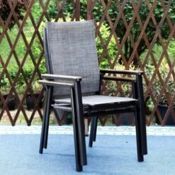 5pc Patio Set With Square Steel Table & Lightweight Aluminum Frame Sling Chairs - Captiva Designs -Sunnydaze Decor Store GUEST a40ecf3f f7ad 4f12 b9aa 98257f6c6b1c
