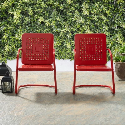 2pk Bates Outdoor Steel Arm Chairs - Crosley 2 2pk Bates Outdoor Steel Arm Chairs - Crosley - Image 2