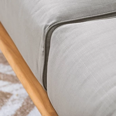 Caterina Teak Patio Sofa With Cushion - Beige - Cambridge Casual 5 Caterina Teak Patio Sofa With Cushion - Beige - Cambridge Casual - Image 5