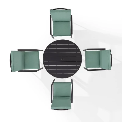 5pc Kaplan Outdoor Steel Round Dining Set Mist/Bronze - Crosley 6 5pc Kaplan Outdoor Steel Round Dining Set Mist/Bronze - Crosley - Image 6