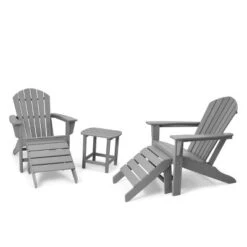 5pk Plastic Resin Adirondack Chair With Side Table & Ottoman - EDYO LIVING -Sunnydaze Decor Store GUEST a579cb00 f31f 4e78 9880 c5650dc364cd