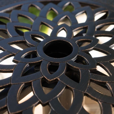 Hannah Round Cast Aluminum Bar Table - Shiny Copper - Christopher Knight Home 2 Hannah Round Cast Aluminum Bar Table - Shiny Copper - Christopher Knight Home - Image 2