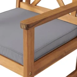 Manchester 2pk Acacia Wood Patio Chairs With Cushions - Natural - Alaterre Furniture -Sunnydaze Decor Store GUEST a62d0bb0 c663 43c2 8281 13e2ffd63ab0