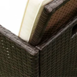 9pc Wicker Outdoor Dining Set With Cushion - Dark Brown/Beige - GODEER -Sunnydaze Decor Store GUEST a6bee993 f938 43b5 9ccc 929b895bc879