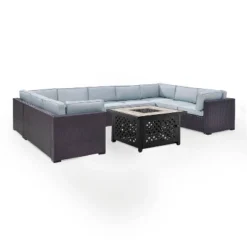 Biscayne 6pc Outdoor Wicker Sectional Set With Fire Table - Mist - Crosley 10 Biscayne 6pc Outdoor Wicker Sectional Set With Fire Table - Mist - Crosley -Sunnydaze Decor Store GUEST a7636de9 f985 4553 887b ba149be59222