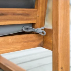 Galia Square Leg Acacia Wood Patio Loveseat With Cushions - Brown - Saracina Home -Sunnydaze Decor Store GUEST a802cd44 6287 405f 8d0e 1bc4cfc82c49