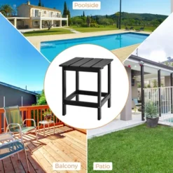 Costway Patio 15" End Side Coffee Table Square Wooden Slat Garden Deck WhiteBlackGray -Sunnydaze Decor Store GUEST a82ff3a3 0792 4118 be6b 7f1b4eca8f21