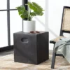 Cube Indoor/Outdoor Modern Concrete Accent Table - Black - Safavieh