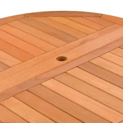 Outdoor Drop Leaf Round Dining Table - Natural - CorLiving -Sunnydaze Decor Store GUEST a98cd019 2795 457c 8cbd 1a844f99d6ae