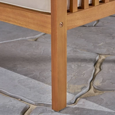 Carolina Acacia Wood Patio Sofa Teak - Christopher Knight Home 4 Carolina Acacia Wood Patio Sofa Teak - Christopher Knight Home - Image 4