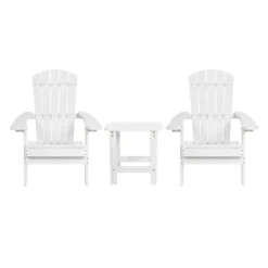 Emma And Oliver Set Of 2 Indoor/Outdoor Folding Adirondack Chairs With Side Table -Sunnydaze Decor Store GUEST aae13732 8702 4c4f 9a5f eb0ba94272da