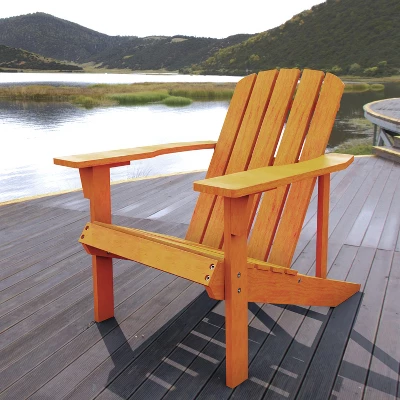 Westport Outdoor Patio Traditional Acacia Wood Adirondack Chair - JONATHAN Y 1 Westport Outdoor Patio Traditional Acacia Wood Adirondack Chair - JONATHAN Y
