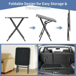 Costway Patio Folding Square Dining Table Aluminum Frame Tempered Glass Top -Sunnydaze Decor Store GUEST ab78f719 1a99 4c49 94d0 129591b71682