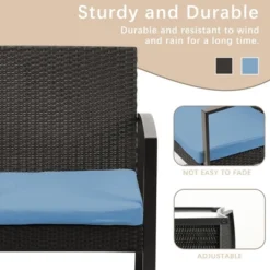 Aoodor 3 Pieces Outdoor Rattan Wicker Chairs With Cushions And Table -Sunnydaze Decor Store GUEST ad859504 2cdb 42ba a97e 6b32b3f8d9af