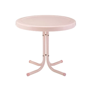 Crosley Griffith Outdoor Side Table Pastel Pink Gloss 4 Crosley Griffith Outdoor Side Table Pastel Pink Gloss - Image 4