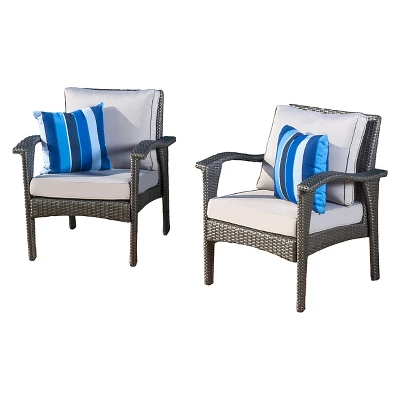 Honolulu Set Of 2 Outdoor Wicker Club Chair With Cushion - Christopher Knight Home 4 Honolulu Set Of 2 Outdoor Wicker Club Chair With Cushion - Christopher Knight Home - Image 4