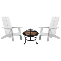 Merrick Lane Outdoor Set With Modern Adirondack Rocking Chairs & Wood Burning Fire Pit, Poker & Spark Screen 30 Merrick Lane Outdoor Set With Modern Adirondack Rocking Chairs & Wood Burning Fire Pit, Poker & Spark Screen -Sunnydaze Decor Store GUEST afcd2651 2fb3 4ba3 a6bc 8b784291661f
