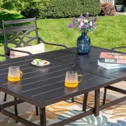 7pc Outdoor Dining Set With Chairs With Seat & Back Cushions & Metal Table With Umbrella Hole 12 7pc Outdoor Dining Set With Chairs With Seat & Back Cushions & Metal Table With Umbrella Hole -Sunnydaze Decor Store GUEST b0162fd8 795b 42d6 b45d 23c415e6b124