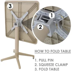 Sunnydaze Decor Sunnydaze All-Weather Commercial-Grade Bellemead Indoor/Outdoor Patio Furniture Dining Set With Square Table With Folding Top, Tan, 3pc -Sunnydaze Decor Store GUEST b07031a3 461f 4892 9659 121f8f0bd30c