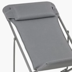 Lafuma Maxi Transat Plus Adjustable Foam Padded Ultra Compact Reclining Foldable Sling Chair With Headrest For Indoors And Outdoors, Silver -Sunnydaze Decor Store GUEST b110ebba e544 45c9 b6d1 12db050d69b3