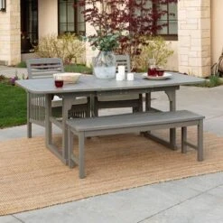 Ravenscroft 4pc Extendable Acacia Wood Outdoor Dining Set - Saracina Home 12 Ravenscroft 4pc Extendable Acacia Wood Outdoor Dining Set - Saracina Home -Sunnydaze Decor Store GUEST b20e0fe7 9276 456a 86ae 1099a38eba59