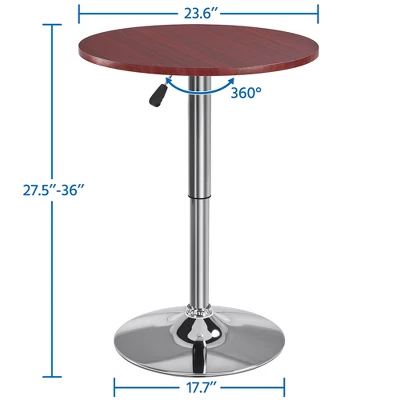 Yaheetech Adjustable Pub Round Table Counter Height Bistro Table W/ 360° Swivel MDF Tabletop 2 Yaheetech Adjustable Pub Round Table Counter Height Bistro Table W/ 360° Swivel MDF Tabletop - Image 2