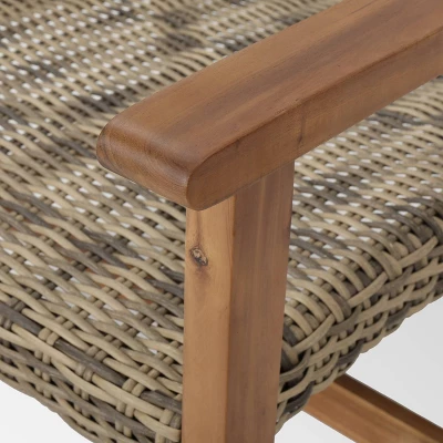 Hampton 4pk Wicker Mid-Century Club Chairs - Natural/Gray - Christopher Knight Home 1 Hampton 4pk Wicker Mid-Century Club Chairs - Natural/Gray - Christopher Knight Home