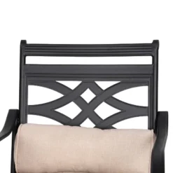 5pc Outdoor Set With Swivel Stools With Cushions & Square Metal Table - Beige - Captiva Designs -Sunnydaze Decor Store GUEST b4b7fa29 8370 494b a912 1d949e26e706