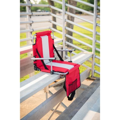 Stansport Folding Stadium Seat With Arms Red/Tan 7 Stansport Folding Stadium Seat With Arms Red/Tan - Image 7