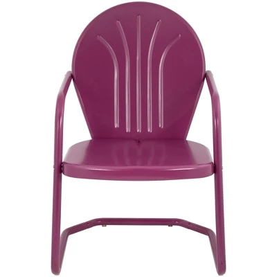 Northlight 34-Inch Outdoor Retro Tulip Armchair, Purple 5 Northlight 34-Inch Outdoor Retro Tulip Armchair, Purple - Image 5