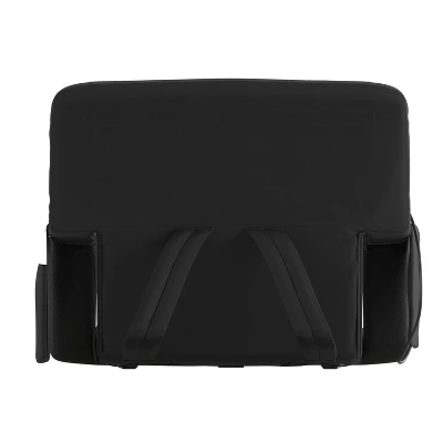 Emma And Oliver Extra Wide Foldable Reclining Heated Stadium Chair With Backpack Straps - Black 2 Emma And Oliver Extra Wide Foldable Reclining Heated Stadium Chair With Backpack Straps - Black - Image 2