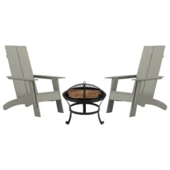 Merrick Lane Outdoor Set With Modern Adirondack Rocking Chairs & Wood Burning Fire Pit, Poker & Spark Screen 31 Merrick Lane Outdoor Set With Modern Adirondack Rocking Chairs & Wood Burning Fire Pit, Poker & Spark Screen -Sunnydaze Decor Store GUEST b75b3551 1340 4170 84fb 567c117cd11c